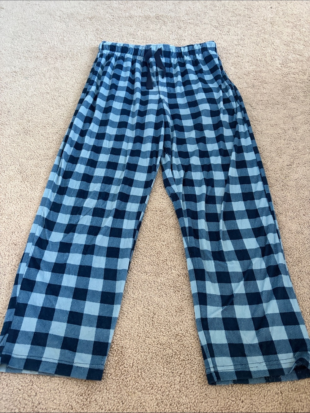 George Blue Plaid Men's Jogger Lounge Pants